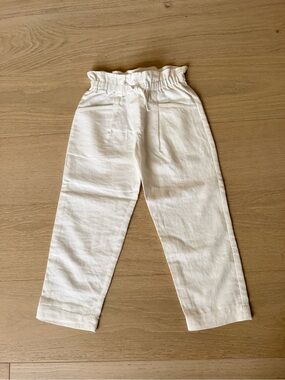 Zara Kids / linen summer pants  / paper bag waist / white / girls size 7